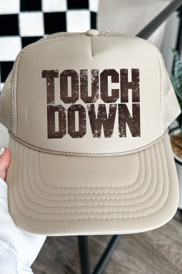 Touch Down Season Otto Khaki Foam Front Trucker Hat - Wholesale Accessory Market