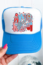 All Things America Doodle Otto Neon Blue with White Foam Front Trucker Hat - Wholesale Accessory Market