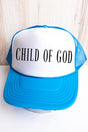 Child Of God Otto Neon Blue with White Foam Front Trucker Hat - Wholesale Accessory Market