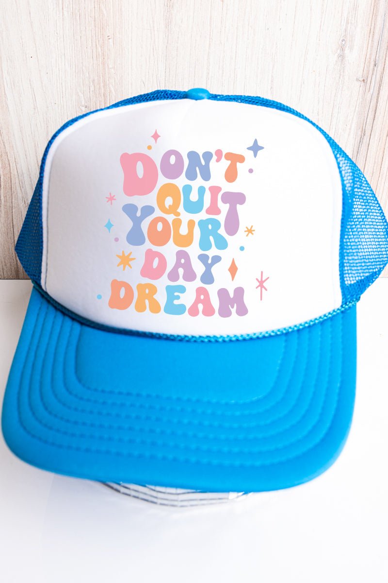 Don't Quit Your Day Dream Otto Neon Blue with White Foam Front Trucker Hat - Wholesale Accessory Market