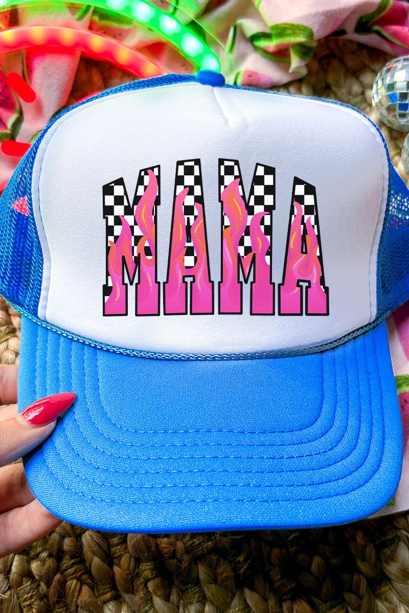 Hot Mama Otto Neon Blue with White Foam Front Trucker Hat - Wholesale Accessory Market