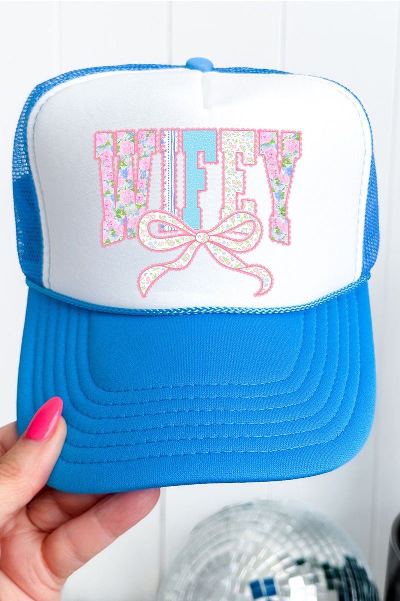 Ribboned Roses Wifey Otto Foam Front Trucker Hat - Wholesale Accessory Market
