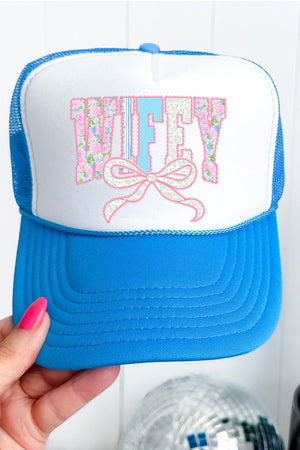 Ribboned Roses Wifey Otto Foam Front Trucker Hat - Wholesale Accessory Market