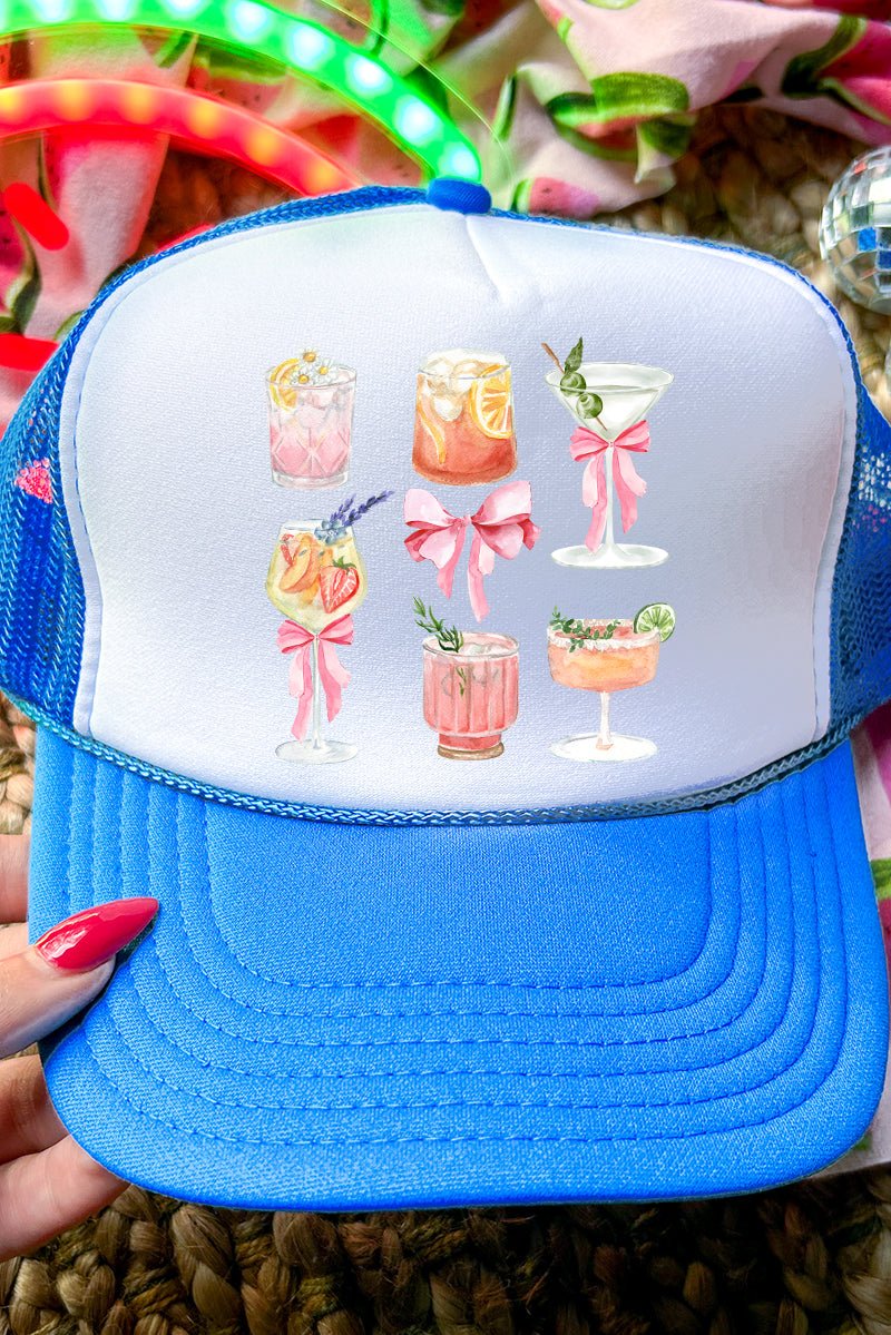 Sips By The Pool Otto Neon Blue with White Foam Front Trucker Hat - Wholesale Accessory Market