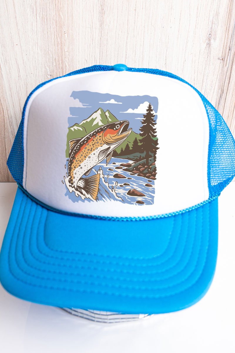 Stay Bassy Otto Neon Blue with White Foam Front Trucker Hat - Wholesale Accessory Market