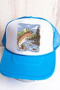 Stay Bassy Otto Neon Blue with White Foam Front Trucker Hat - Wholesale Accessory Market