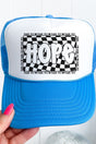Wavy Checkered Hope Otto Neon Blue with White Foam Front Trucker Hat - Wholesale Accessory Market