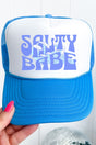 Wavy Salty Babe Otto Neon Blue with White Foam Front Trucker Hat - Wholesale Accessory Market