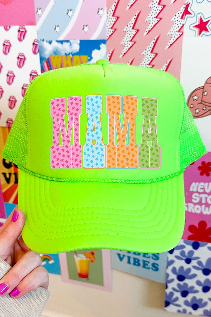 Galaxy Mama Otto Neon Green Foam Front Trucker Hat - Wholesale Accessory Market