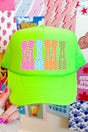 Galaxy Mama Otto Neon Green Foam Front Trucker Hat - Wholesale Accessory Market