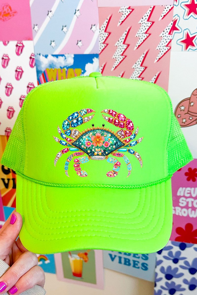 Seaside Sparkle Crab Otto Foam Front Trucker Hat - Wholesale Accessory Market