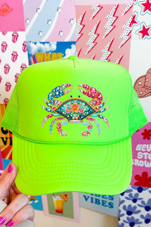 Seaside Sparkle Crab Otto Foam Front Trucker Hat - Wholesale Accessory Market