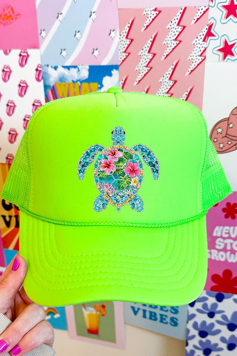 Seaside Sparkle Turtle Otto Foam Front Trucker Hat - Wholesale Accessory Market