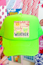Sip The Sunshine Margarita Weather Otto Neon Green Foam Front Trucker Hat - Wholesale Accessory Market