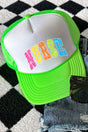 Nurse Neon Care Crew Otto Neon Green with White Foam Front Trucker Hat - Wholesale Accessory Market