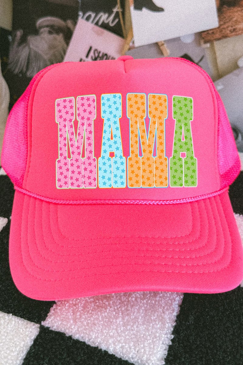 Galaxy Mama Otto Neon Pink Foam Front Trucker Hat - Wholesale Accessory Market