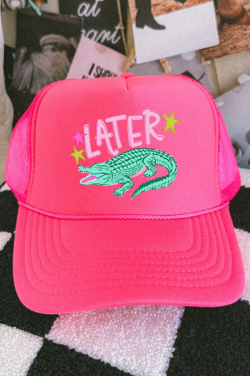 Pink Later Gator Otto Neon Pink Foam Front Trucker Hat - Wholesale Accessory Market