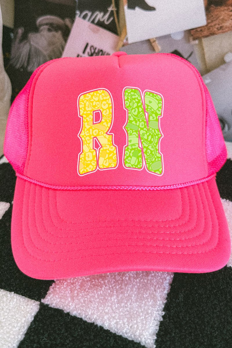 RN Neon Care Crew Otto Neon Pink Foam Front Trucker Hat - Wholesale Accessory Market