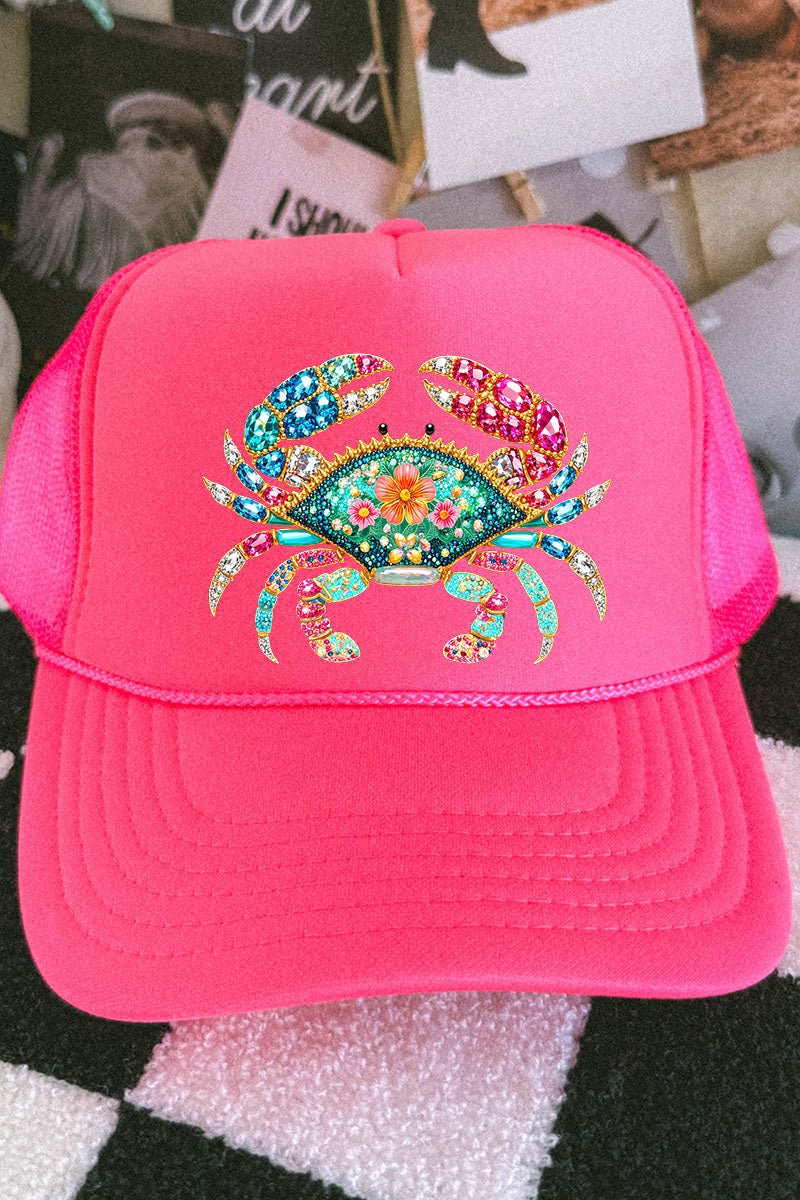 Seaside Sparkle Crab Otto Foam Front Trucker Hat - Wholesale Accessory Market