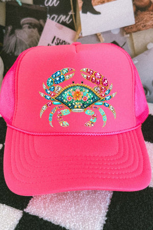 Seaside Sparkle Crab Otto Foam Front Trucker Hat - Wholesale Accessory Market