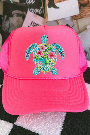 Seaside Sparkle Turtle Otto Foam Front Trucker Hat - Wholesale Accessory Market