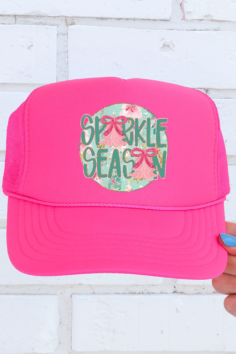Sparkle Season Otto Neon Pink Foam Front Trucker Hat - Wholesale Accessory Market