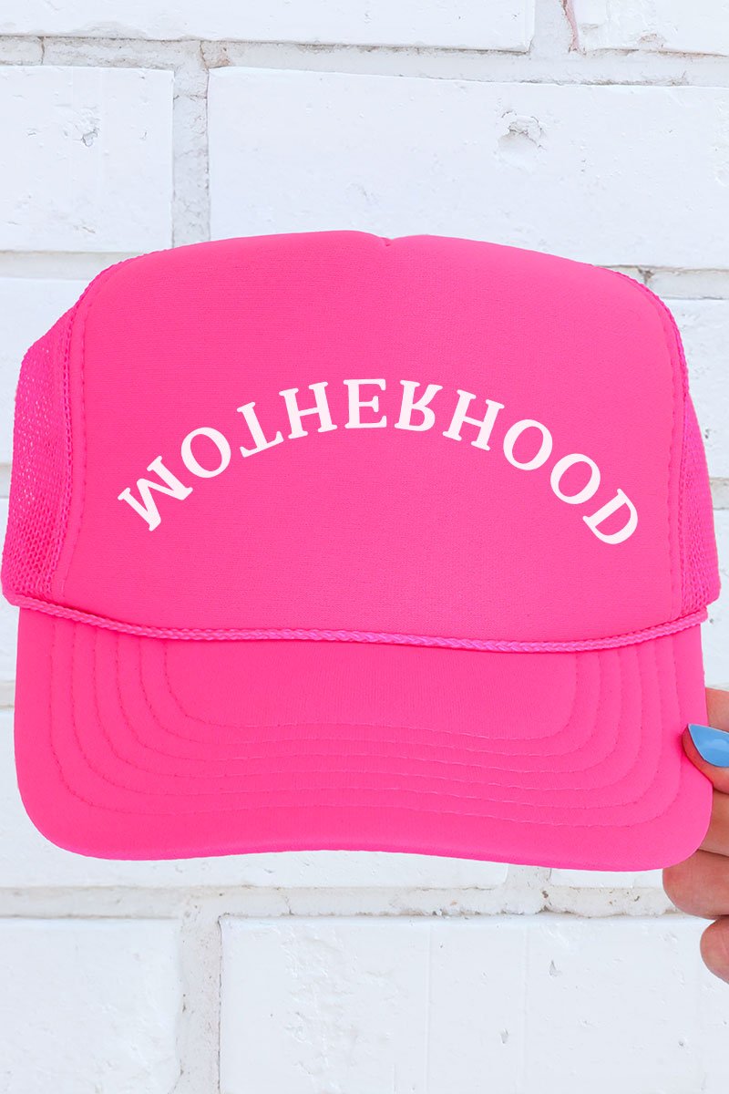 Upside Down Motherhood Otto Neon Pink Foam Front Trucker Hat - Wholesale Accessory Market