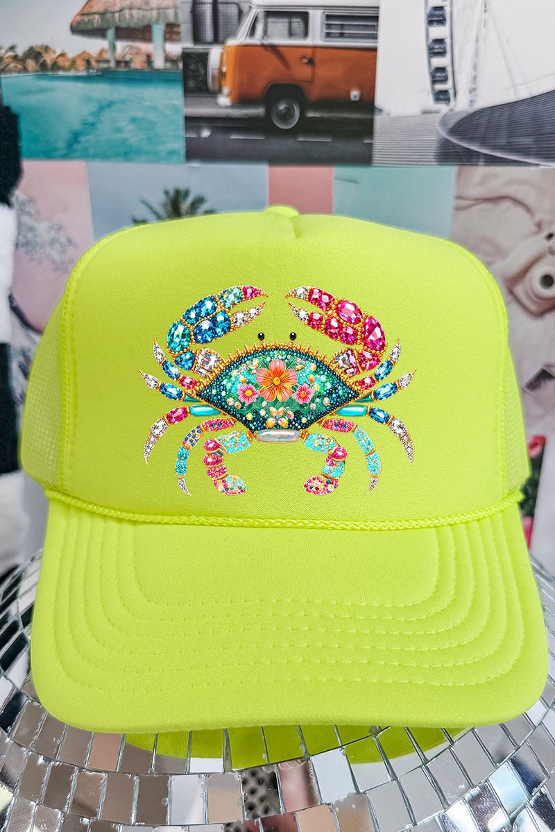 Seaside Sparkle Crab Otto Foam Front Trucker Hat - Wholesale Accessory Market