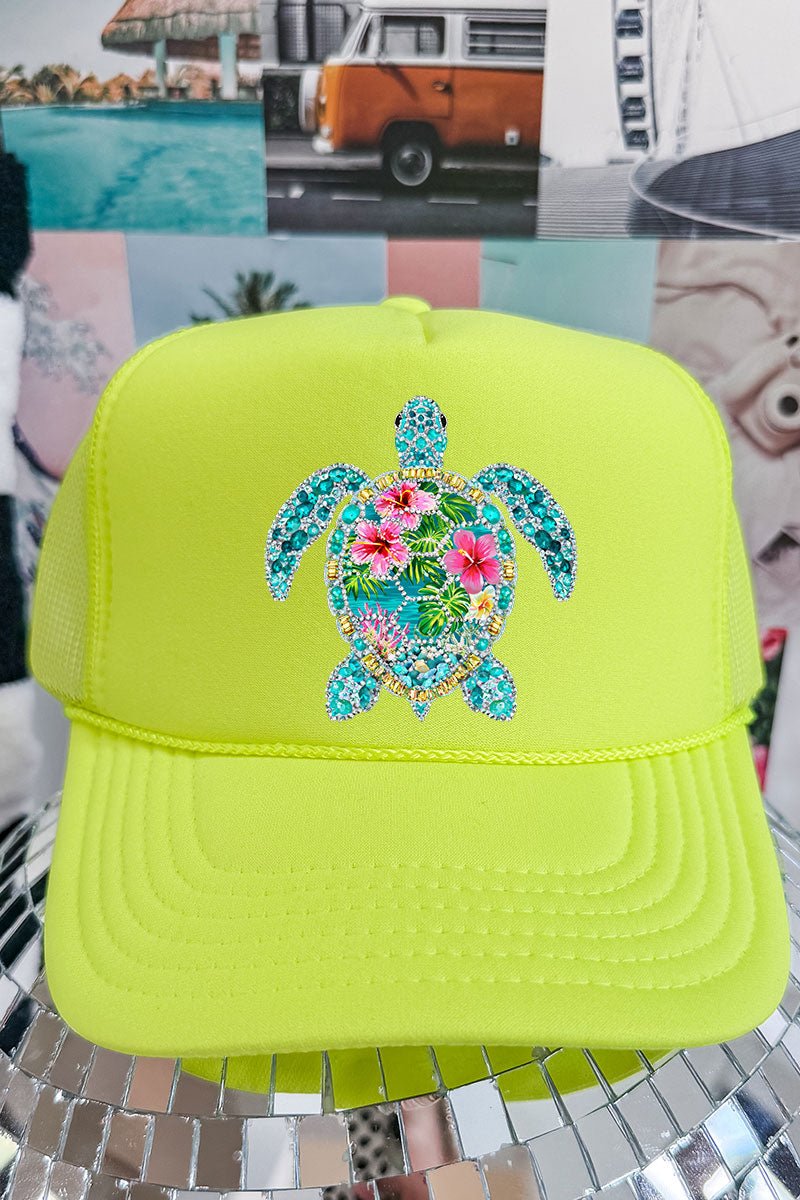 Seaside Sparkle Turtle Otto Foam Front Trucker Hat - Wholesale Accessory Market