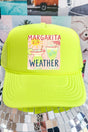 Sip The Sunshine Margarita Weather Otto Neon Yellow Foam Front Trucker Hat - Wholesale Accessory Market