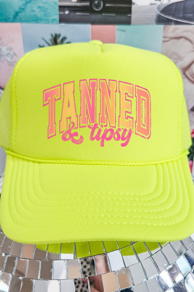 Tropical Tipsy Tones Otto Neon Yellow Foam Front Trucker Hat - Wholesale Accessory Market