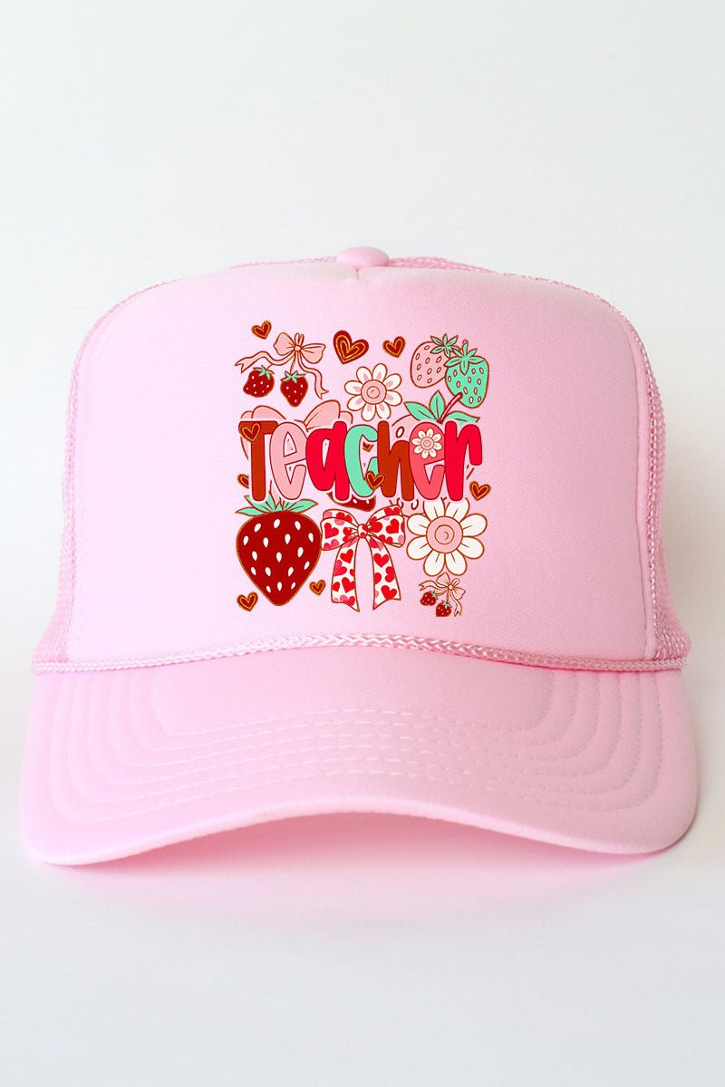 Berry Sweet Teacher Otto Foam Front Trucker Hat - Wholesale Accessory Market