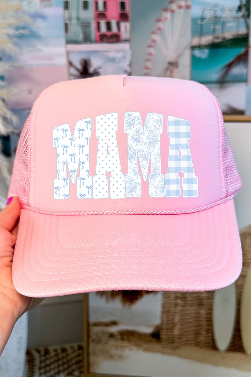 Bow And Blue Mama Otto Pink Foam Front Trucker Hat - Wholesale Accessory Market