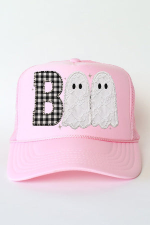 Gingham & Lace Boo Otto Foam Front Trucker Hat - Wholesale Accessory Market