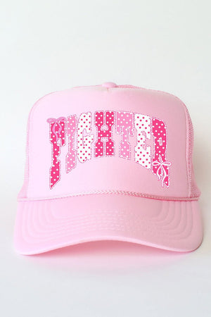 Pink Polka Pop Fighter Otto Foam Front Trucker Hat - Wholesale Accessory Market