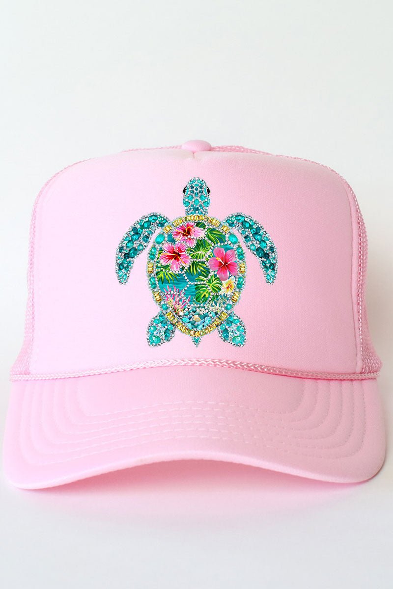 Seaside Sparkle Turtle Otto Foam Front Trucker Hat - Wholesale Accessory Market