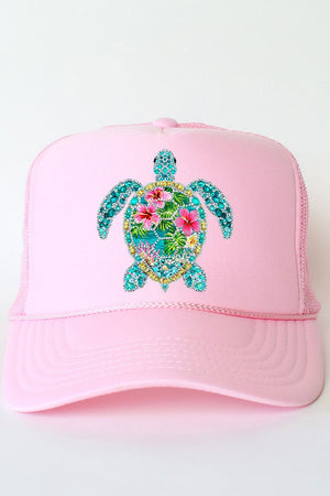 Seaside Sparkle Turtle Otto Foam Front Trucker Hat - Wholesale Accessory Market