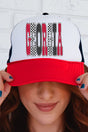 Checkered & Cheetah Georgia Otto Red, White and Black Foam Front Trucker Hat - Wholesale Accessory Market