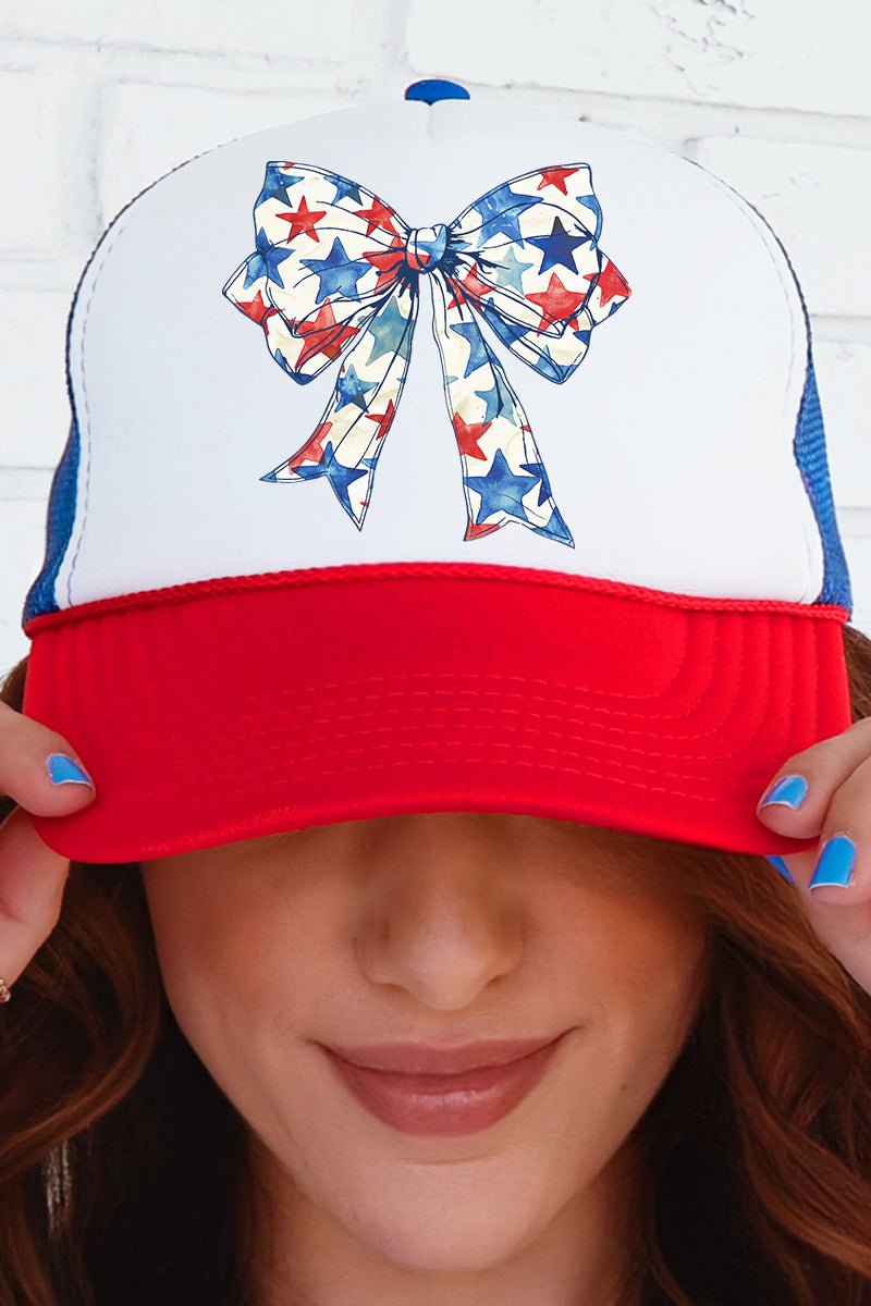 Patriotic Coquette Otto Red, White, & Blue Foam Front Trucker Hat - Wholesale Accessory Market
