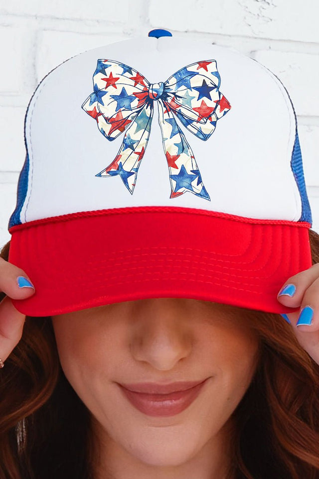Patriotic Coquette Otto Red, White, & Blue Foam Front Trucker Hat - Wholesale Accessory Market
