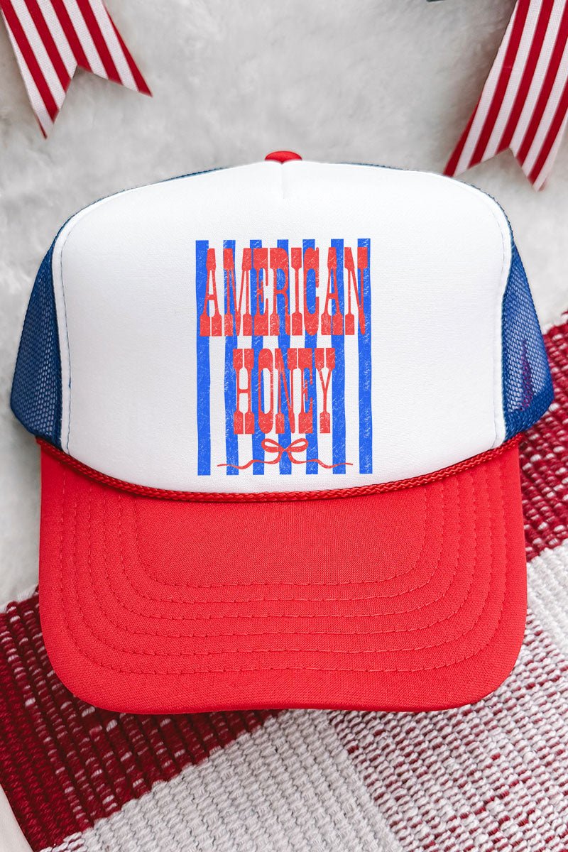 Red American Honey Energy Otto Foam Front Trucker Hat - Wholesale Accessory Market