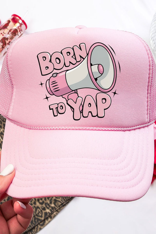 Born To Yap Otto Soft Pink Foam Front Trucker Hat - Wholesale Accessory Market