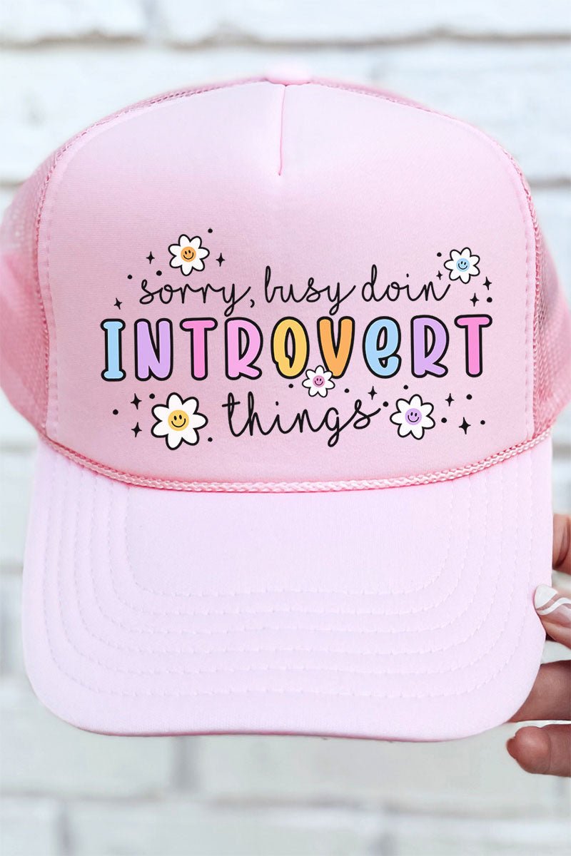 Doin' Introvert Things Otto Soft Pink Foam Front Trucker Hat ...