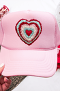Faux Yarn Heart Collection Otto Soft Pink Foam Front Trucker Hat - Wholesale Accessory Market