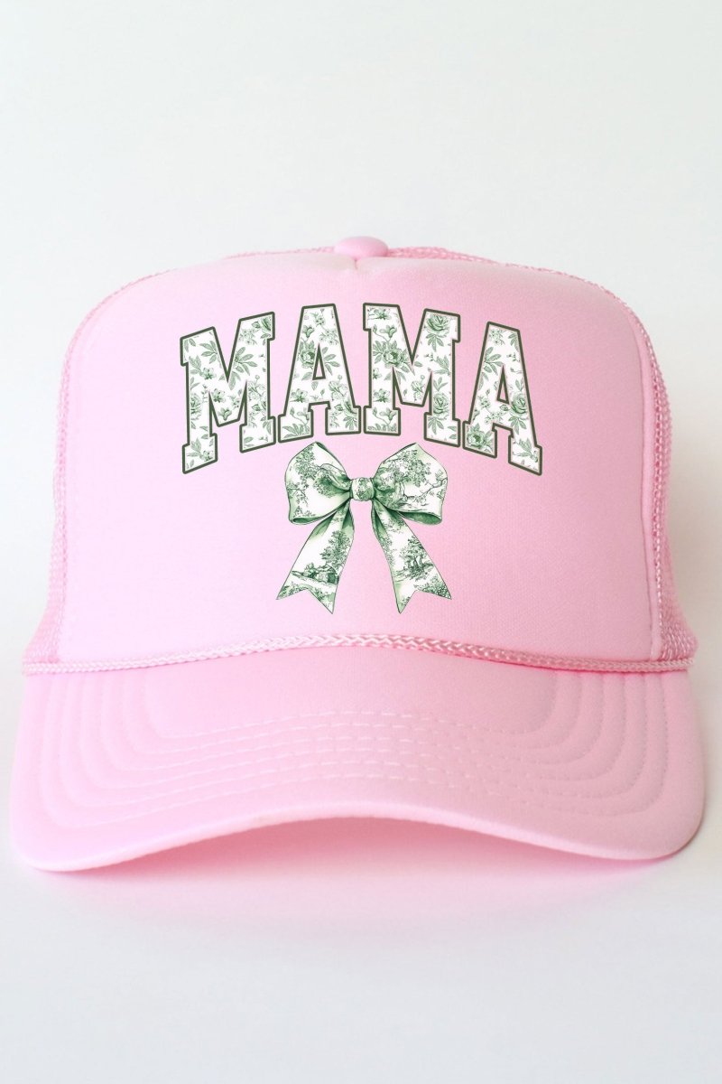 Green Mama Chinoiserie Otto Soft Pink Foam Front Trucker Hat - Wholesale Accessory Market
