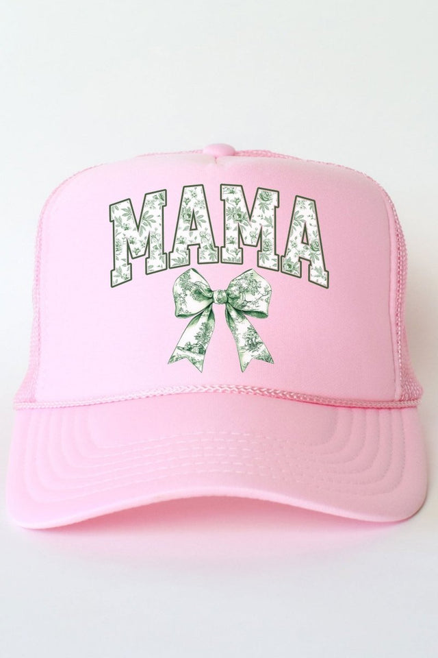 Green Mama Chinoiserie Otto Soft Pink Foam Front Trucker Hat - Wholesale Accessory Market