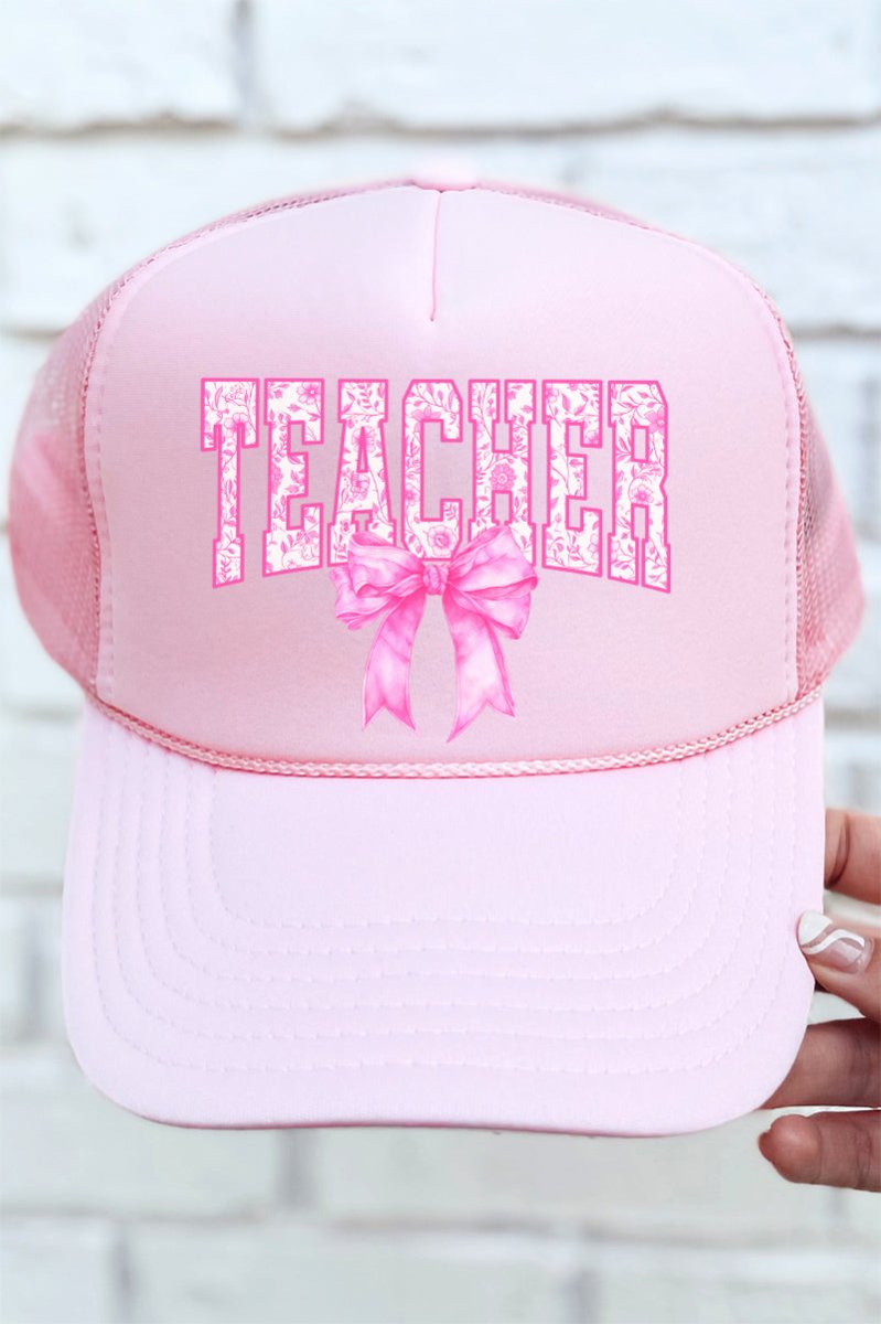 Pink Chinoiserie Teacher Otto Soft Pink Foam Front Trucker Hat - Wholesale Accessory Market