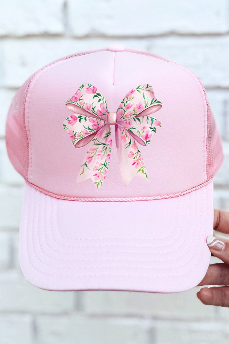 Spring Garden Coquette Bow Otto Soft Pink Foam Front Trucker Hat - Wholesale Accessory Market