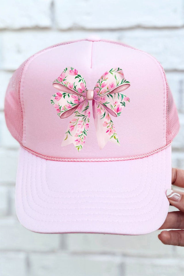 Spring Garden Coquette Bow Otto Soft Pink Foam Front Trucker Hat - Wholesale Accessory Market