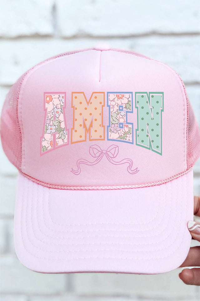 Springtime Amen Otto Soft Pink Foam Front Trucker Hat - Wholesale Accessory Market